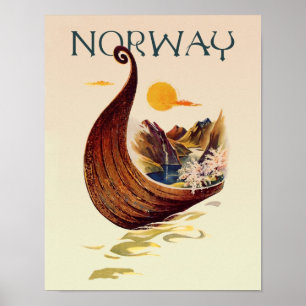 Affiche de voyage en Norvège