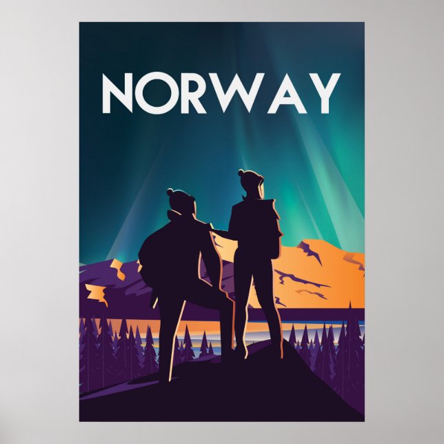 Affiche de voyage en Norvège (Devant)