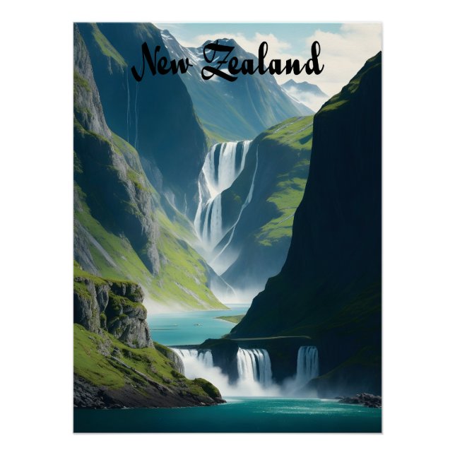 Affiche de voyage en Nouvelle-Zélande (Devant)