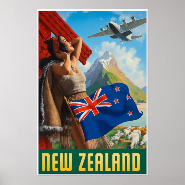 Affiche de voyage en Nouvelle-Zélande (Devant)