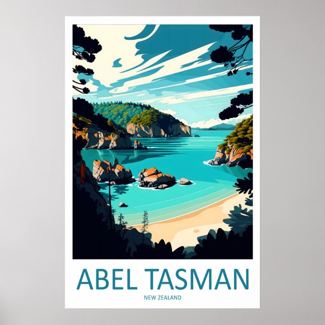 Affiche de voyage en Nouvelle-Zélande Abel Tasman  (Devant)