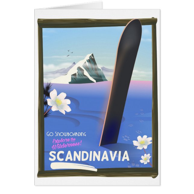 Affiche de voyage en snowboard en Scandinavie (Devant)