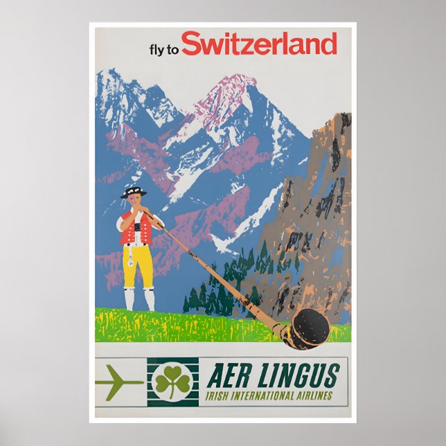 Affiche de voyage en Suisse Impression vintage d'a (Devant)