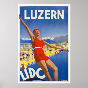 Affiche de voyage en Suisse Lucerne Art Impression