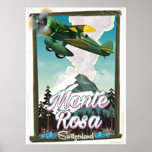 Affiche de voyage en Suisse Monta Rosa