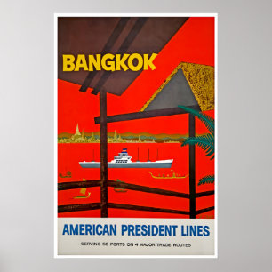 Affiche de voyage en Thaïlande Art Bangkok América