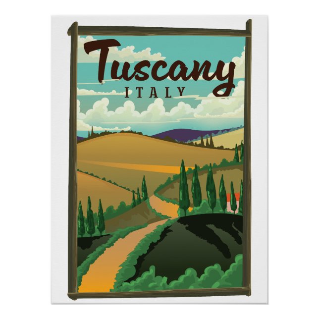 Affiche de voyage en Toscane Italie (Devant)