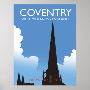Affiche de voyage en train Coventry Midlands de l'