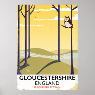 Affiche de voyage en train Gloucestershire, Anglet