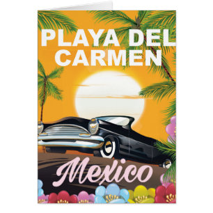 Affiche de voyage en voiture mexicaine Playa del C