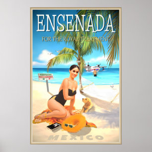 Affiche de voyage Ensenada Mexique Basse-Californi