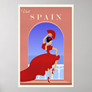 Affiche de voyage Espana, Danseuse de flamenco,