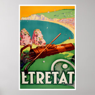 Affiche de voyage Etretat Art sportif français Fra