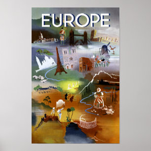 Affiche de voyage Europe