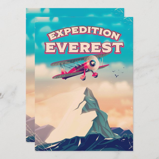 Affiche de voyage Expédition Everest (Devant / Derrière)