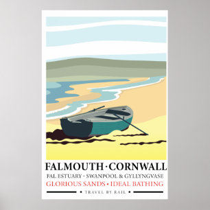 Affiche de voyage Falmouth Cornwall