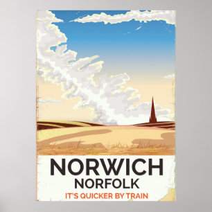 affiche de voyage ferroviaire de style vintage Nor