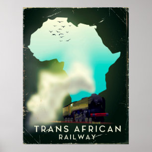 Affiche de voyage ferroviaire transafricaine