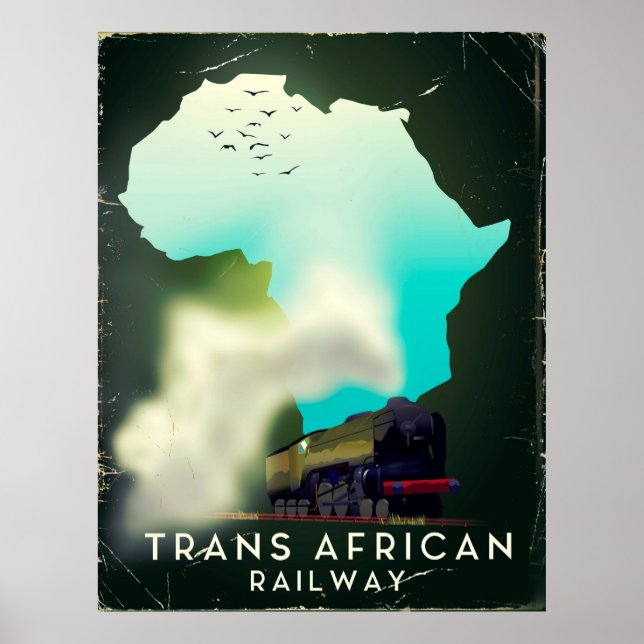 Affiche de voyage ferroviaire transafricaine (Devant)