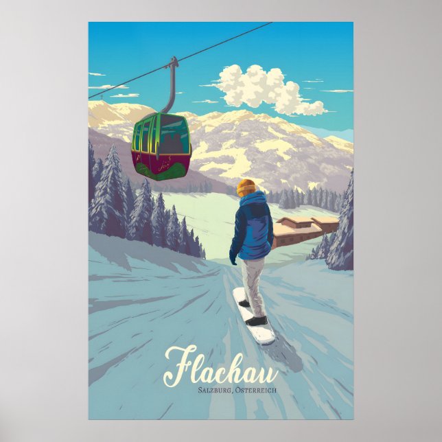 Affiche de voyage Flachau Snowboarding (Devant)