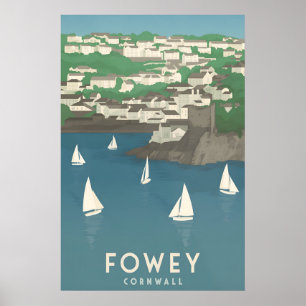 Affiche de voyage Fowey Cornouailles