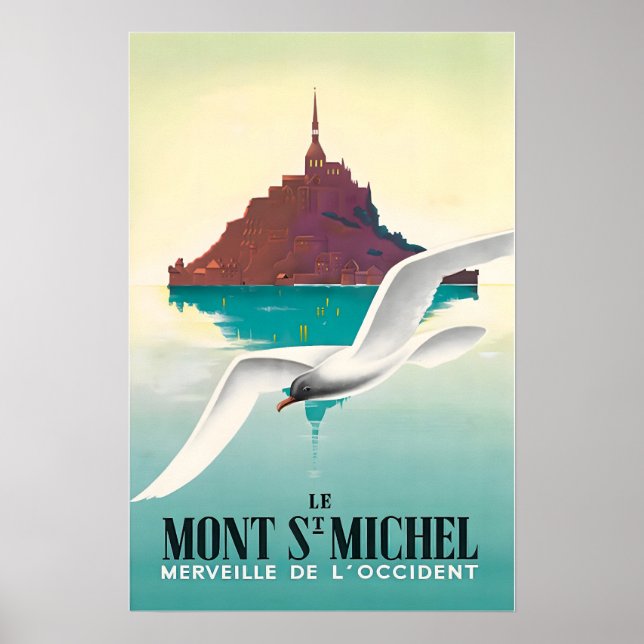 Affiche de voyage française d'art Mont Saint-Miche (Devant)