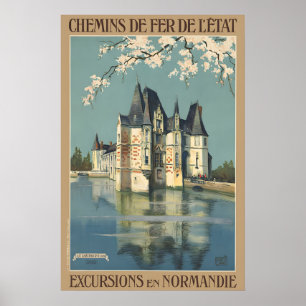 Affiche de voyage française de Normandie