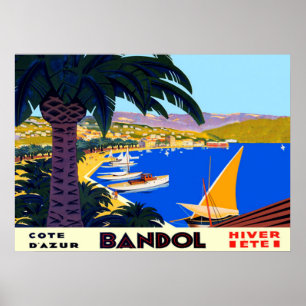 Affiche de voyage française vintage Cote D'Azur Ba