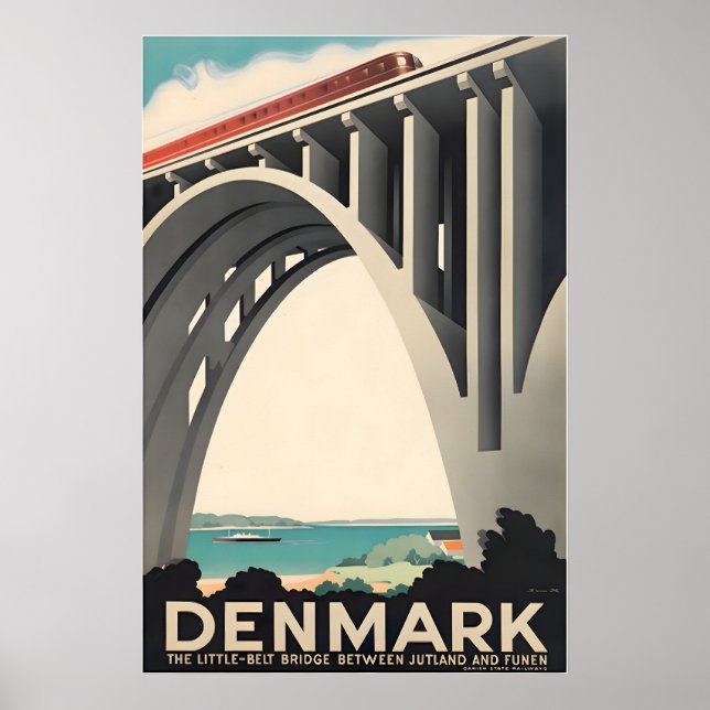 Affiche de voyage Funen Impression d'art Danemark  (Devant)