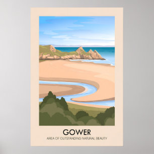 Affiche de voyage Gower AONB