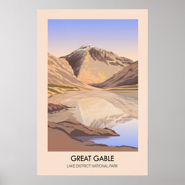 Affiche de voyage Great Gable Mountain Lake Distri (Devant)