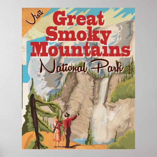 Affiche de voyage Great Smoky Mountains. (Devant)