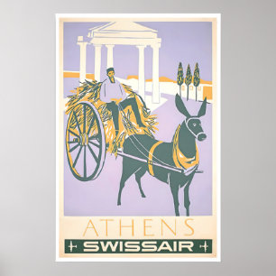 Affiche de voyage Grèce Art Athènes Impression gre