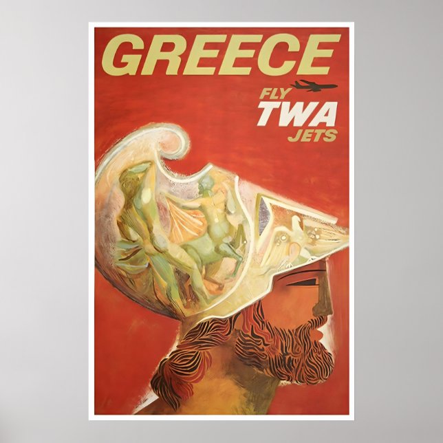 Affiche de voyage Grèce Art Grec TWA David Klein (Devant)
