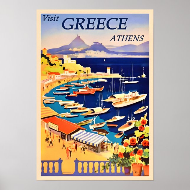Affiche de voyage Grèce-Athènes (Devant)