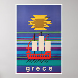Affiche de voyage grecque d'art de Grèce