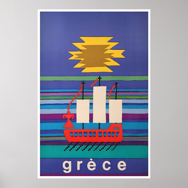 Affiche de voyage grecque d'art de Grèce (Devant)