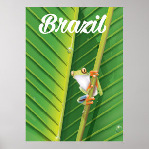 Affiche de voyage grenouille d'arbre de la forêt t