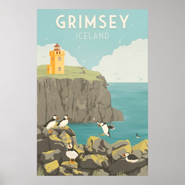 Affiche de voyage Grimsey Islande (Devant)