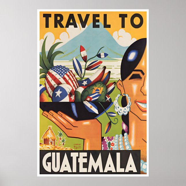 Affiche de voyage Guatemala Vintage mur Amérique d (Devant)