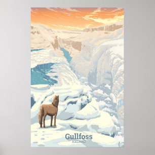 Affiche de voyage Gullfoss cascade Islande