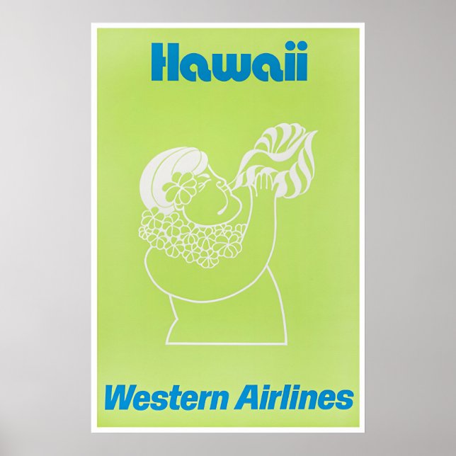 Affiche de voyage Hawaï Cadeau hawaïen Occidental (Devant)