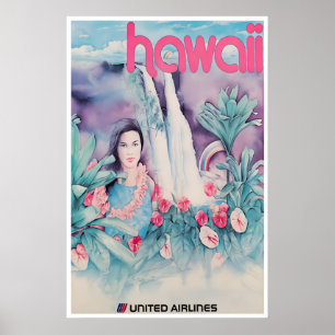 Affiche de voyage hawaïenne Impression d'Hawaii Un