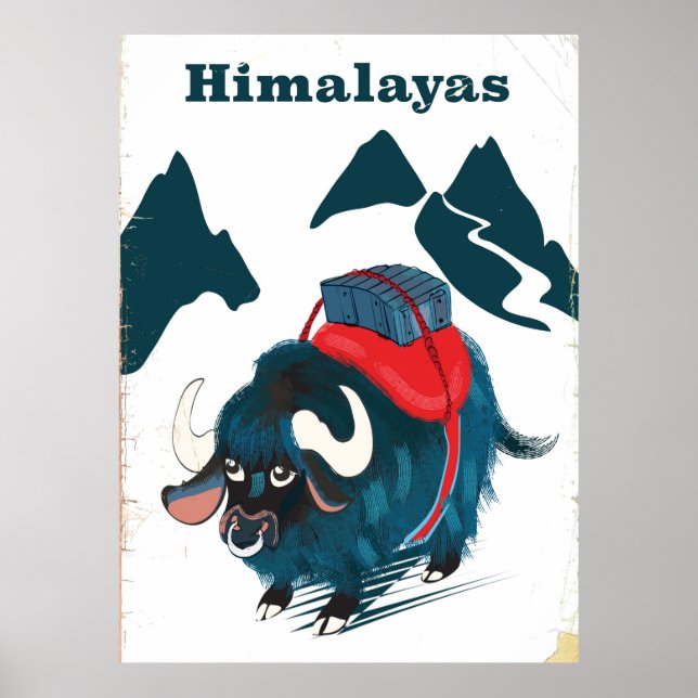 Affiche de voyage Himalayas Vintage (Devant)