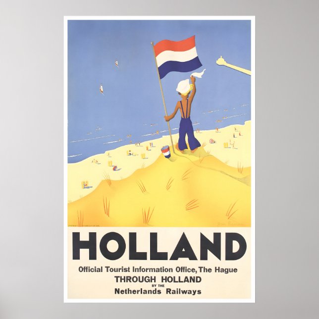 Affiche de voyage Hollande Impression d'art de pla (Devant)