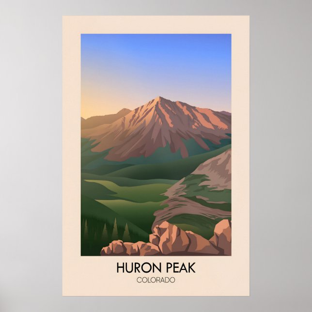 Affiche de voyage Huron Peak Colorado USA (Devant)