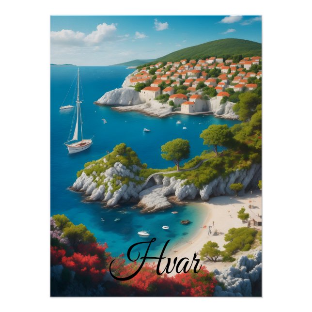 Affiche de voyage Hvar Croatie (Devant)