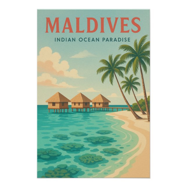 Affiche de voyage (Îles Maldives) (Devant)
