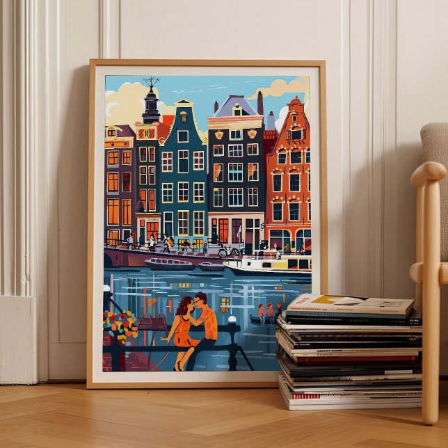 Affiche de voyage illustration Amsterdam Impressio (Créateur téléchargé)