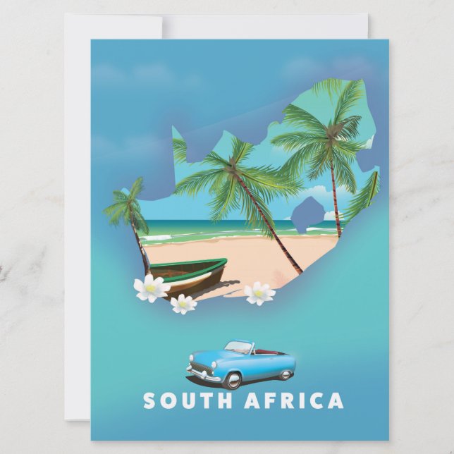 Affiche de voyage illustration carte d'Afrique du  (Devant)